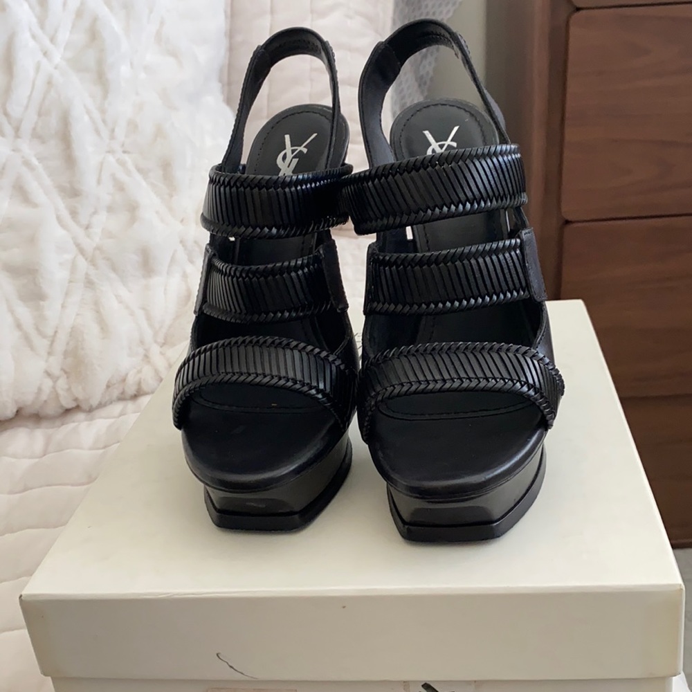 YSL 5” black heels